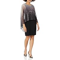 S.L. Fashions Women's Short Ombre Popover Cape Dress