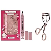 Big Beauty Love Eyelash Curler And Winged Eyeliner Set - Creates Perfectly Symmetric Wings - Water-Resistant, High-Pigment Formula - Lasts All Day - For A Wide-Eyed Effect - 2 Pc