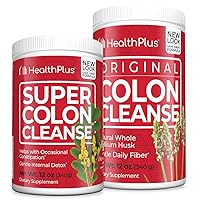 Health Plus Super Colon Cleanse (12 oz/68 Servings) & Colon Cleanse (12 oz/48 Servings) Bundle