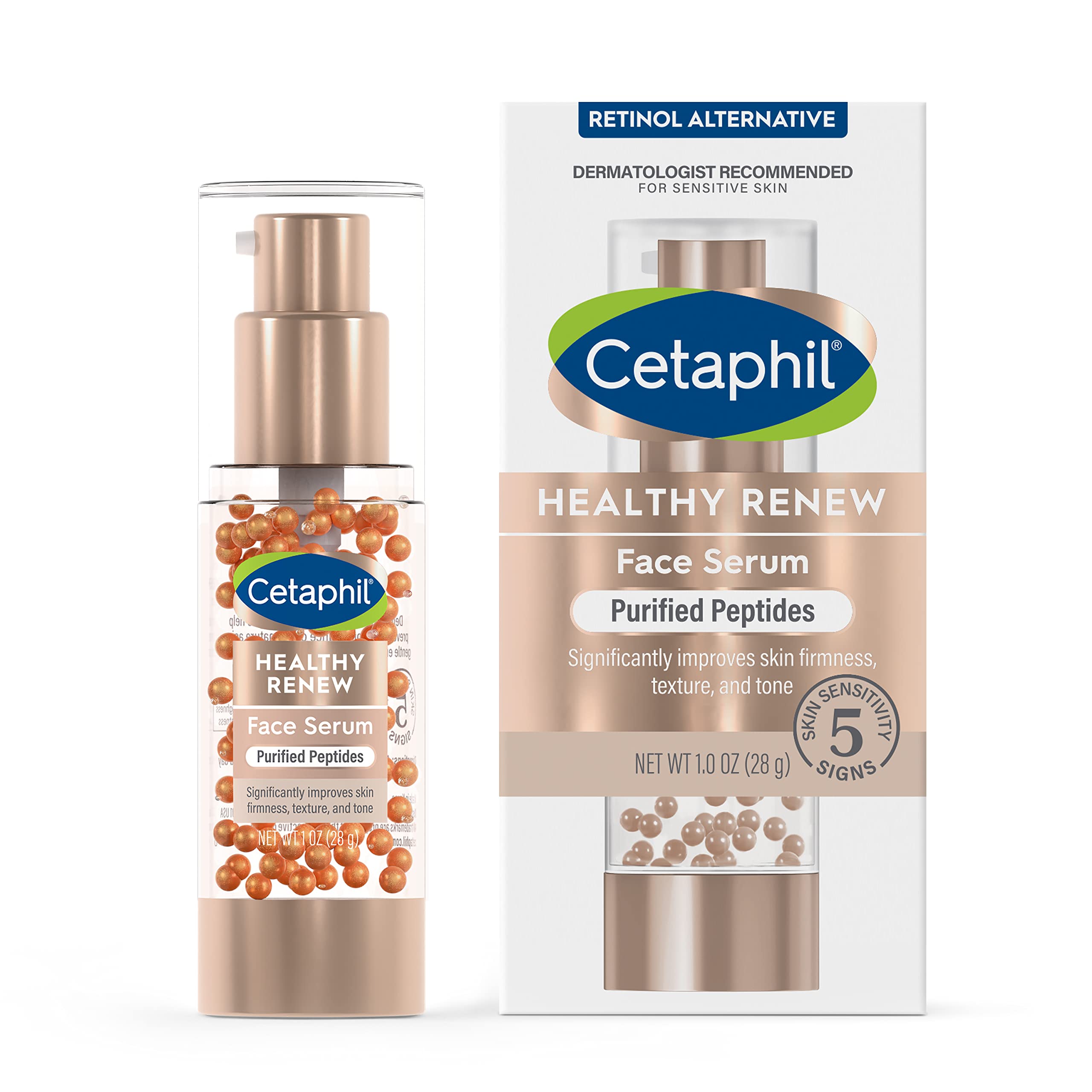 Cetaphil Healthy Renew Anti Aging Face Serum 1 Oz, Retinol Alternative Serum for Face with Niacinamide & Peptides, Skincare for Sensitive Skin with Vitamin B Complex, Fragrance Free