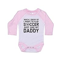 Baby Soccer Outfit/When I Grow Up I Want To Play Soccer Just Like My Daddy/Newborn Futbol Bodysuit