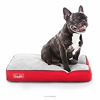Brindle Shredded Memory Foam Dog Bed with Removable Washable Cover-Plush Orthopedic Pet Bed - 17 x 11 inches - Red