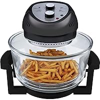 Big Boss 16Qt Large Air Fryer Oven – Extra Large Halogen Oven Cooker with 50+ Air Fryers Recipe Book for Quick + Easy Meals for Entire Family, AirFryer Oven Makes Healthier Crispy Foods – Black