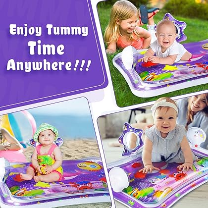 SEPHIX Mirror Water Tummy Time Mat, Baby Stuff for Newborn Toys 0-6-12 Months Girls Easter Gifts, Infant Sensory Toys for Babies 0-3-6 Months Play Mat Crawling Development Activity Toys for 8 9 Months