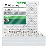 Filterbuy 24x24x2 Air Filter MERV 8 Dust Defense (4-Pack), Pleated HVAC AC Furnace Air Filters Replacement (Actual Size: 23.38 x 23.38 x 1.75 Inches)