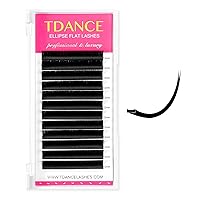 Classic Lash Extensions Flat Lashes Eyelash Extensions 0.15mm D Curl Ellipse Eyelash Extensions 8mm Mixed Black Matte Individual Lashes Salon Use(Flat,D-0.15,8mm)