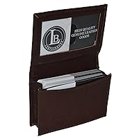 LeatherBoss Small Credit Card Holder Wallet With Expandable Pocket (Dark Brown)