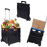 Office Cart Rolling Cart Basket ​Storage Container with Wheels and Handle, 100 lbs Capacity, Made of Heavy Duty Plastic, Blue