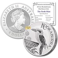1990 - Present (Random Year) P 1 oz Silver Kookaburra Coin Brilliant Uncirculated with Certificate of Authenticity $1 Seller BU