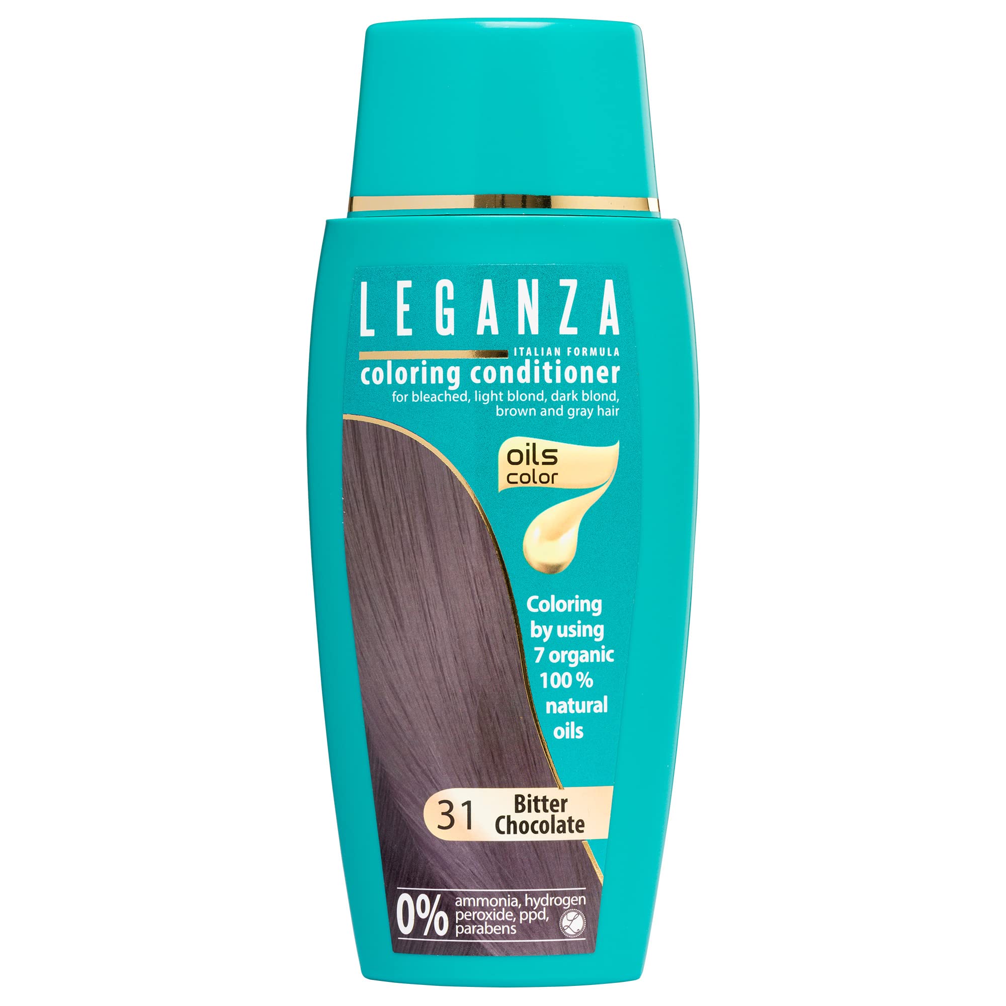 Leganza Coloring Conditioner Color 31 Dark Chocolate with 7 Natural Oils Ammonia and Paraben Free