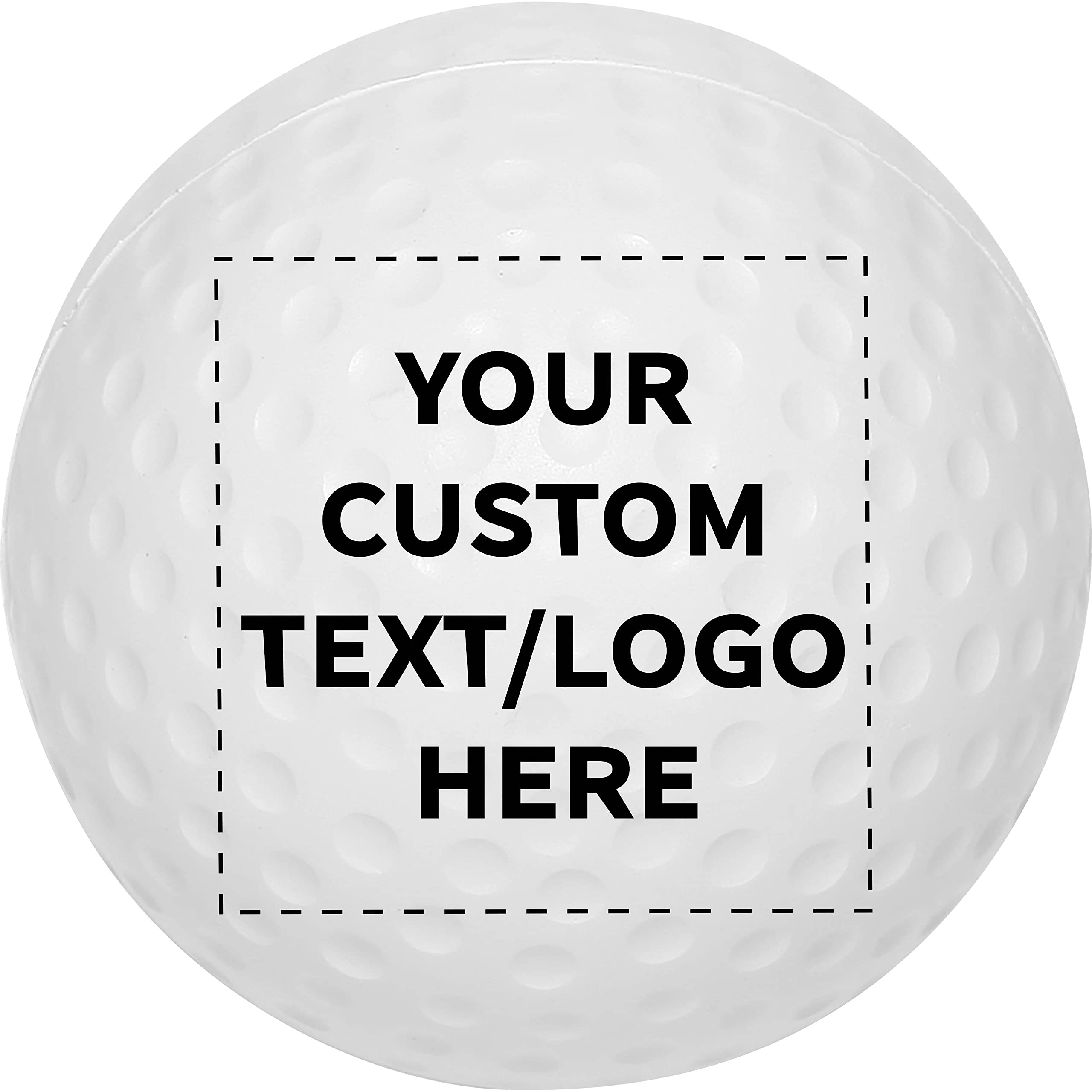 Custom Golf Stress Balls Set of 10, Personalized Bulk Pack - Anxiety Stress Relief, Perfect for Your Desk, Office or Home - White