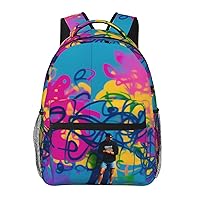 Scrawled-Upon Wall Backpack Lightweight Casual Backpacksn Multipurpose Backpack With Laptop Compartmen