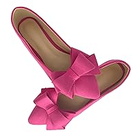 Bowknot Flats Shoes Women Comfortable Dressy Women's Flats Pointy Toe Casual Slip on Flats for Women