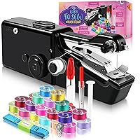 35PCS Accessories Automatic Handheld Sewing Machine, Mini Sewing Machine for Beginners and Adults, Portable Sewing Machine Handheld Easy to Use and Fast Stitch Suitable for DIY, Clothes, Home, Travel