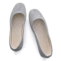 Ladies Faux Suede Summer Casual Cute Dress Flats Outdoor Walking Shoes Grey US 4.5