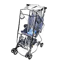 Stroller Rain Cover, Universal Black Clear Baby Travel Weather Shield for Outdoor Protection, Plastic Rain Stroller Cover for Winter Infant for Windproof, Waterproof, Protect from Sun Dust Snow