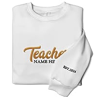 Personalized Embroidered Teacher Sweatshirt, Custom Teacher Sweatshirt, Gifts For Teacher, Book Lovers, Teacher's Day Gift