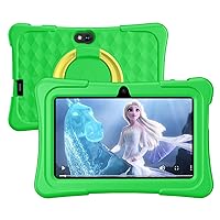 Kids Tablet, 7 inch Android Tablet for Kids, 6GB RAM 32GB ROM Quad-Core Toddler Tablet with Shockproof Case, Bluetooth, WiFi, Parental Control, 2MP+2MP Dual Camera, GPS, Games (Green)