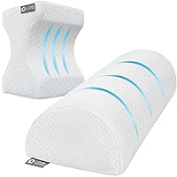 5 STARS UNITED Half Moon Bolster Semi-Roll Pillow and Knee Pillow for Side Sleepers - Bundle, 100% Memory Foam