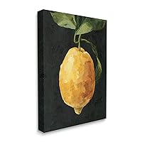 Stupell Industries Abstract Yellow Lemon on Vine Pop Over Black, Design by Emma Caroline Canvas Wall Art, 16 x 20