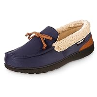 isotoner Men's Recycled Advanced Memory Foam Microsuede Vincent Eco Comfort Moccasin Slippers