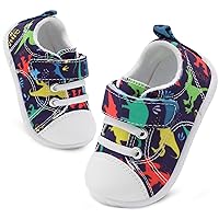 FEETCITY Baby Canvas Shoes Boys Girls Baby First Walking Shoes Infant Crib Shoes Slip On Sneakers