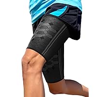 Sparthos Thigh Compression Sleeves (Pair) – Quad and Hamstring Support – Upper Leg Sleeves for Men and Women – Made from Innovative Breathable Elastic Blend – Anti Slip