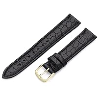 Hadley-Roma 18mm 'Men's' Leather Watch Strap, Color:Black (Model: MSM717RA 180)