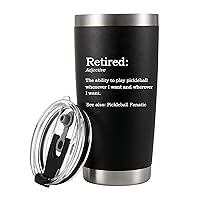 Retirement Gifts for Men Women 2024-Pickleball Gifts for Pickleball Lovers 20 OZ Vacuum Insulated Stainless Steel Tumbler Funny Retired Gifts