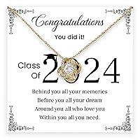 2023 Graduation Gifts For Her, College Graduation Gifts, High School, Senior Graduation, Gift From Mom And Dad For Daughter, Class Of 2024 Forever Heart Necklace Gift For Her, Jewelry Gift With Meaningful Message Card And Modern And Luxury Gift Box.