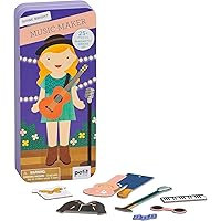 Petit Collage Magnetic Dress Up, Music Maker – Magnetic Game Board with Mix and Match Magnetic Pieces, Ideal for Ages 3+ – Includes 2 Scenes and 25 Creative Magnetic Pieces, Medium