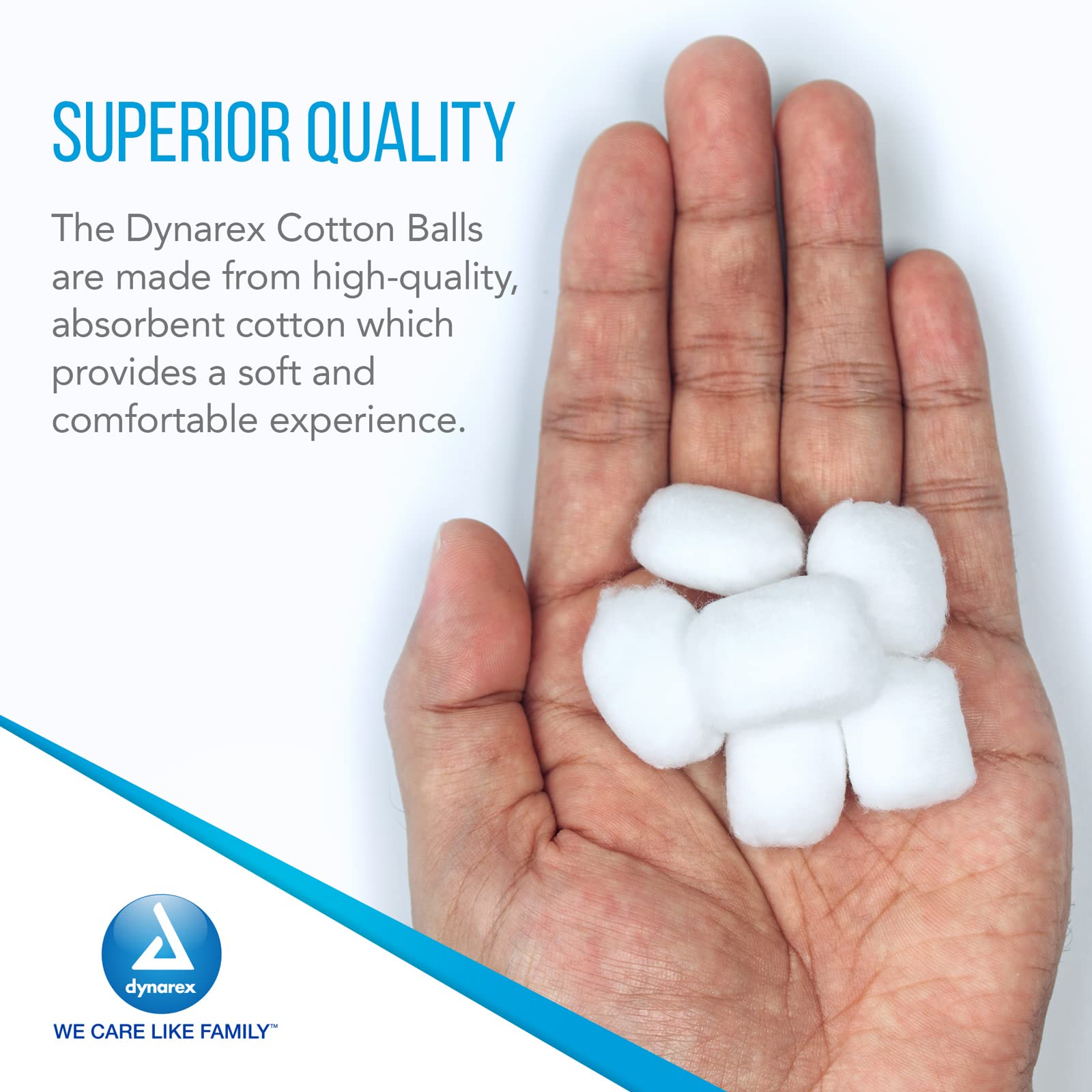 Dynarex Cotton Balls, Non-Sterile and Large Sized, Latex-Free and Absorbent, For Skin Cleansing, Crafts, & as Makeup Remover, Ships as 1 Bag of 1000 Cotton Balls, 1 Bag of 1000 Dynarex Cotton Balls