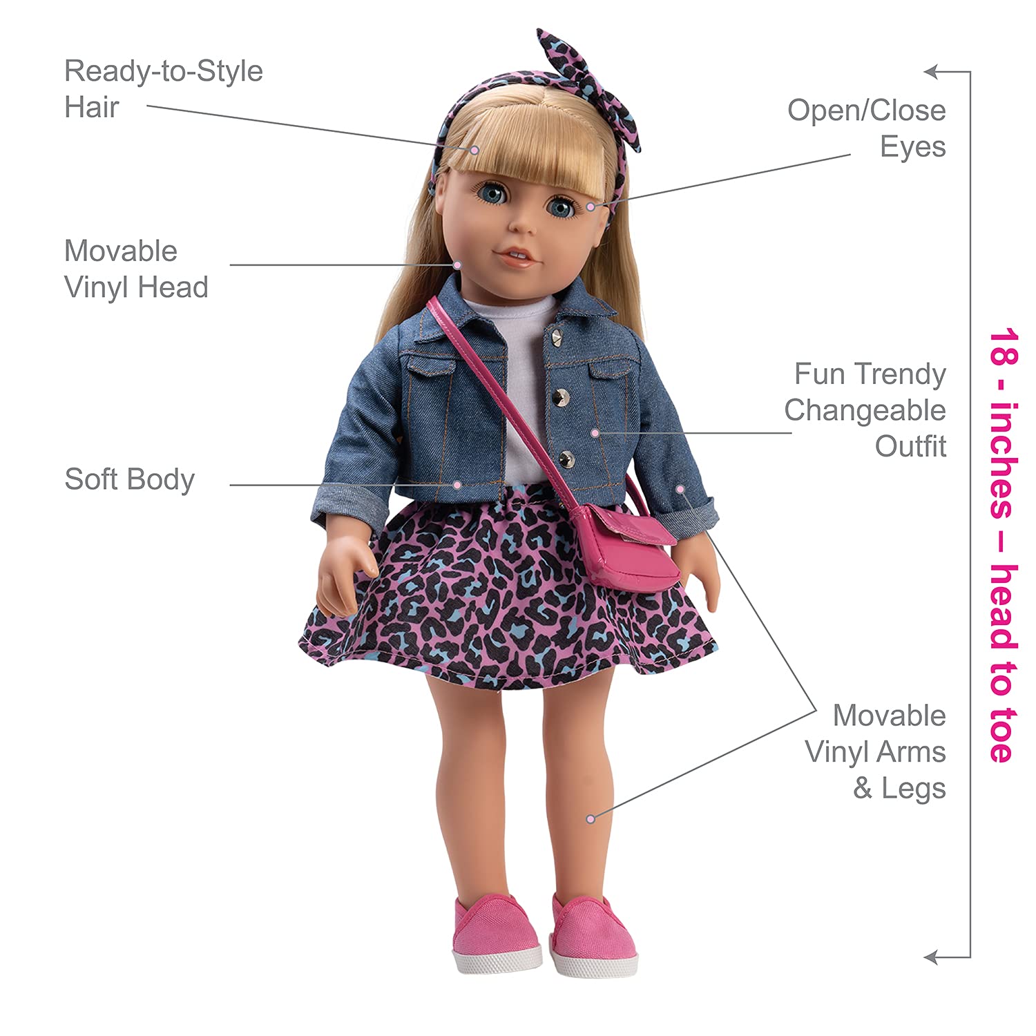 Adora 18-inch Doll Amazing Girls Claire Cheetah Chic (Amazon Exclusive)