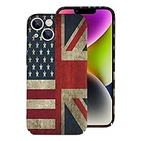 Retro American and The Union Jack Flag Phone Case Compatible with iPhone 14 PC Shell Protective Phone Shell Slim Case Cover