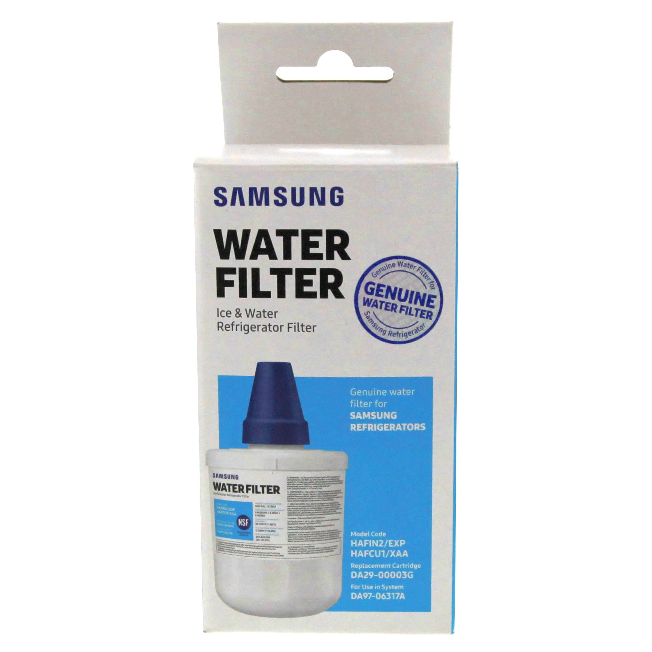 SAMSUNG Genuine Filter for Refrigerator Water and Ice, Carbon Block Filtration for Clean, Clear Drinking Water, 6-Month Life, DA29-00003G, 1 Pack