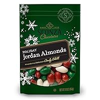Sconza Holiday Jordan Almonds | Candy Coated California Almonds in Shades of Green, Red, & White | Made in the USA | Pack of 1 (16 Ounce)