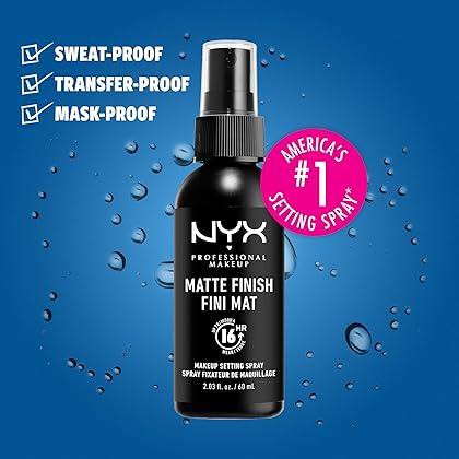 NYX PROFESSIONAL MAKEUP Makeup Setting Spray, Matte Finish, 2.03 Fl Oz (Pack of 1)
