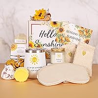 Sunflower Gifts for Women, Sending Sunshine Get Well Soon Birthday Gifts for Her, Care Package Gift Basket Unique Thinking of You Relaxation Spa Gift Box with Tumbler Candle for Friends Sister Mom