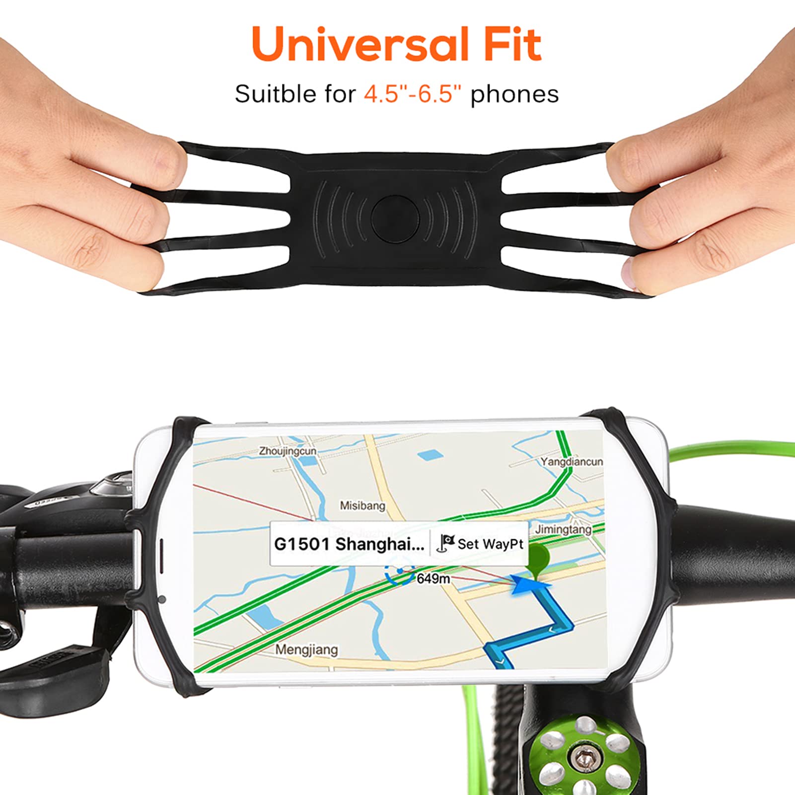 Doorslay Multifunctional Bike Phone Mount Bicycle Computer Holder Replacement for Garmin Bicycle Handlebar Universal Phone Mount from 4.5 to 6.5Inches Phone