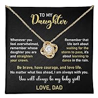 To My Daughter Necklace, Perfect Gifts for Daughter from Dad, Luxury Necklace Gifts On Birthday, Anniversary, Graduation For Daughter.