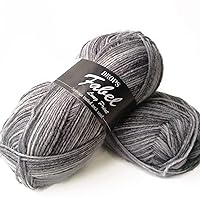Superwash Sock Wool Blend Multicolored Yarn Drops Fabel, 1 or Superfine, Fingering Weight, 4 ply, 1.8 oz 224 Yards per Ball (602 Silver Fox)