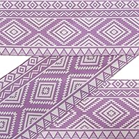 Purple Aztec Geometric Printed Ribbon Trim 9 Yards Velvet Fabric Laces for Crafts Sewing Accessories 4 Inches