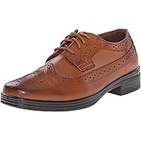 Deer Stags Boys' Ace Dress Comfort Wingtip Oxford / Luggage / 7 Big Kid / Wide