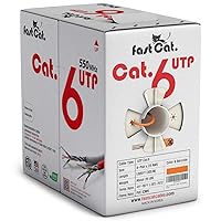 fast Cat. Cat6 Ethernet Cable 1000ft - 23 AWG, CMR, Insulated Solid Bare Copper Wire Internet Cable with Noise Reducing Cross Separator - 550MHZ / 10 Gigabit Speed UTP LAN Cable 1000 ft - CMR (Orange)