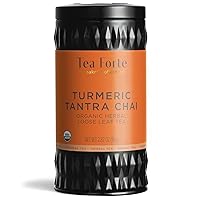 Tea Forte Chakra Organic Herbal Tea, Makes 35-50 Cups, 2.82 Ounce Loose Leaf Tea Canister, Tumeric Tantra Chai