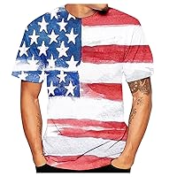 Men's American Flag T-Shirts Short Sleeve Tops USA Flag Shirt Casual 4th of July Day Patriotic Shirts American Flag Shirts