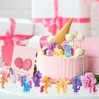 Ratebute Easter Gifts for Kids -26Pcs My Little Figures Pony Movie Collection Toy with 26Pcs Cards , Easter for School Classroom Exchange Gift Party Favors