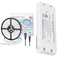 Dimmable LED Driver with 5000k Waterproof Cool White LED Light Strip, 25W Dimmer, UL Dimmable LED Light Strip