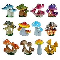 12 Pcs 1.5 to 1.8 Inch Resin Mushroom,Cute Mushrooms Fairy Garden Mushrooms Ornaments for Outdoor Decoration,Home Décor,Cake Decoration,DIY Bonsai Craft …