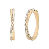 Michael Kors Gold-Tone Hoop Earrings for Women; Huggie Earrings for Women; Stainless Steel Earrings; Jewelry for Women